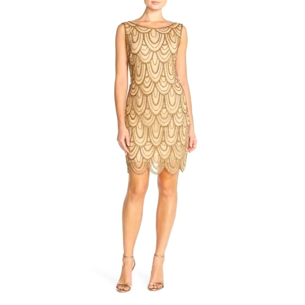 Pisarro Nights gold sequin shift dress (6)